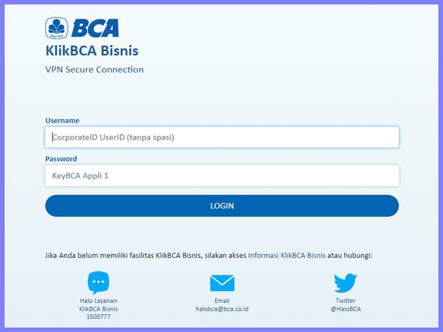 Login Klik BCA Bisnis